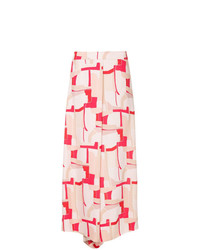 Pantaloni larghi geometrici rosa di Layeur