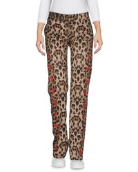 Pantaloni larghi leopardati marrone chiaro