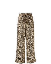 Pantaloni larghi leopardati marrone chiaro di Gold Hawk