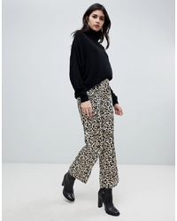 Pantaloni larghi leopardati marrone chiaro di Soaked in Luxury