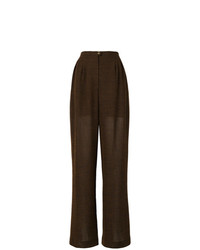 Pantaloni larghi marrone scuro di Chanel Vintage
