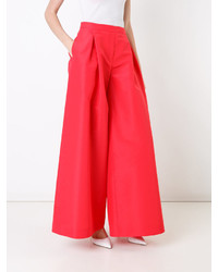 Pantaloni larghi rossi di Carolina Herrera