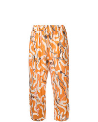 Pantaloni larghi stampati arancioni di Henrik Vibskov