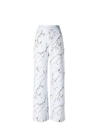 Pantaloni larghi stampati bianchi di Andrea Marques