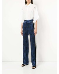 Pantaloni larghi stampati blu scuro di Lanvin