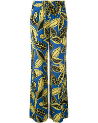 Pantaloni larghi stampati blu di Moschino