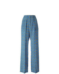 Pantaloni larghi stampati blu di MSGM