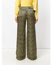 Pantaloni larghi stampati gialli di Victoria Victoria Beckham