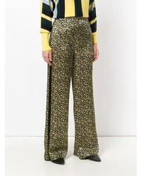 Pantaloni larghi stampati gialli di Victoria Victoria Beckham