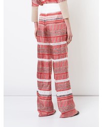 Pantaloni larghi stampati rossi di Derek Lam