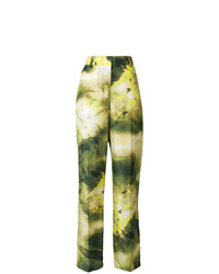 Pantaloni larghi stampati verdi di MSGM