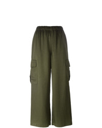 Pantaloni larghi verde oliva di Comme Des Garçons Vintage