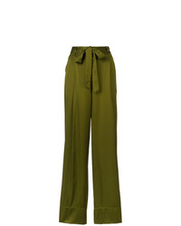 Pantaloni larghi verde oliva di Josie Natori