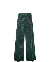 Pantaloni larghi verde scuro di M Missoni