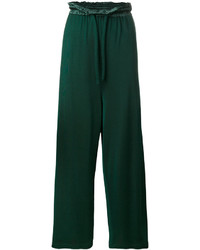 Pantaloni larghi verde scuro di MM6 MAISON MARGIELA