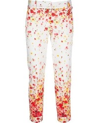 Pantaloni skinny a fiori bianchi di Blugirl