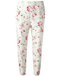 Pantaloni skinny a fiori bianchi di RED Valentino