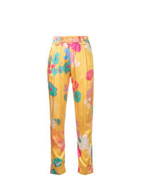 Pantaloni skinny a fiori multicolori