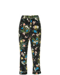 Pantaloni skinny a fiori neri di Erdem