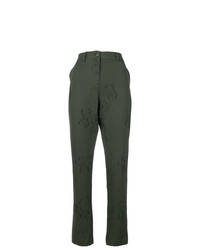 Pantaloni skinny a fiori verde scuro di Damir Doma