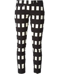 Pantaloni skinny a quadri neri e bianchi di Dondup
