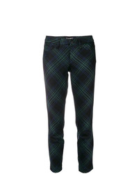Pantaloni skinny a quadri verde scuro di Cambio
