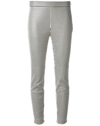 Pantaloni skinny a righe verticali bianchi e neri