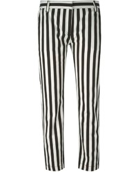Pantaloni skinny a righe verticali bianchi e neri di Dolce & Gabbana