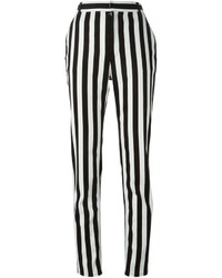 Pantaloni skinny a righe verticali bianchi e neri di Givenchy