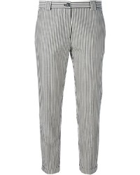 Pantaloni skinny a righe verticali bianchi e neri di Mauro Grifoni