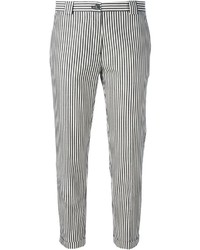 Pantaloni skinny a righe verticali bianchi di Mauro Grifoni
