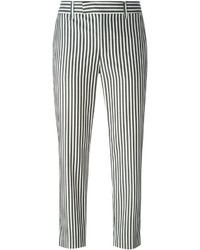 Pantaloni skinny a righe verticali bianchi