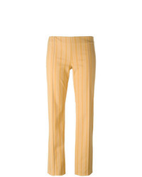 Pantaloni skinny a righe verticali gialli