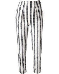 Pantaloni skinny a righe verticali neri e bianchi di Kenzo