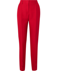 Pantaloni skinny di lana rossi