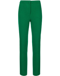 Pantaloni skinny di lana verdi di Oscar de la Renta