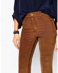 Pantaloni skinny di velluto a coste marroni di Blank NYC