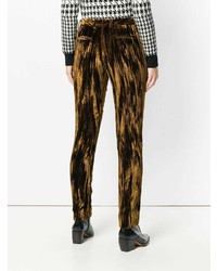 Pantaloni skinny di velluto marroni di Saint Laurent
