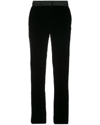 Pantaloni skinny di velluto neri di Oscar de la Renta