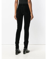 Pantaloni skinny di velluto neri di Saint Laurent