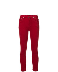 Pantaloni skinny di velluto rossi di Rag & Bone