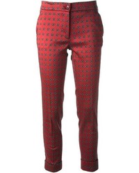 Pantaloni skinny geometrici rossi di Etro