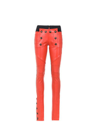 Pantaloni skinny in pelle arancioni di Andrea Bogosian