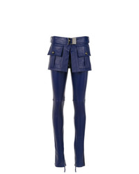 Pantaloni skinny in pelle blu scuro di Andrea Bogosian