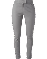 Pantaloni skinny in pelle grigi di Philipp Plein