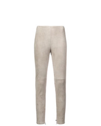 Pantaloni skinny in pelle grigi di Ralph Lauren Collection