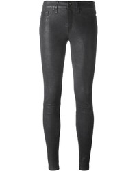Pantaloni skinny in pelle grigio scuro di Rag & Bone