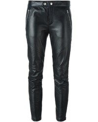 Pantaloni skinny in pelle neri di Saint Laurent