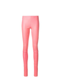 Pantaloni skinny in pelle rosa di Stouls