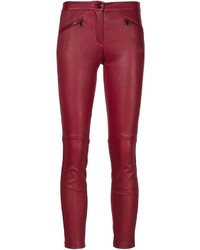 Pantaloni skinny in pelle rossi di Barbara Bui